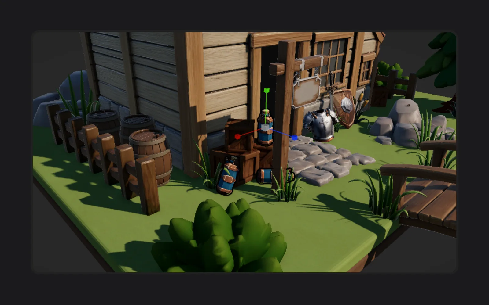 Refining an AI-generated asset with UModeler X inside the Unity Editor