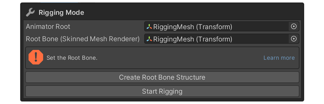 Rigging Mode Start