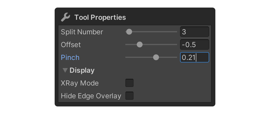 Loop Cut Tool Properties