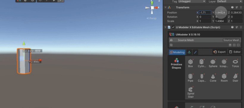 UnityInterface-object-transform-inspector