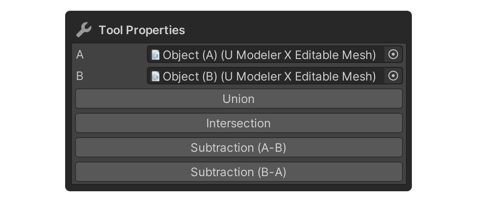 Boolean Tool Properties