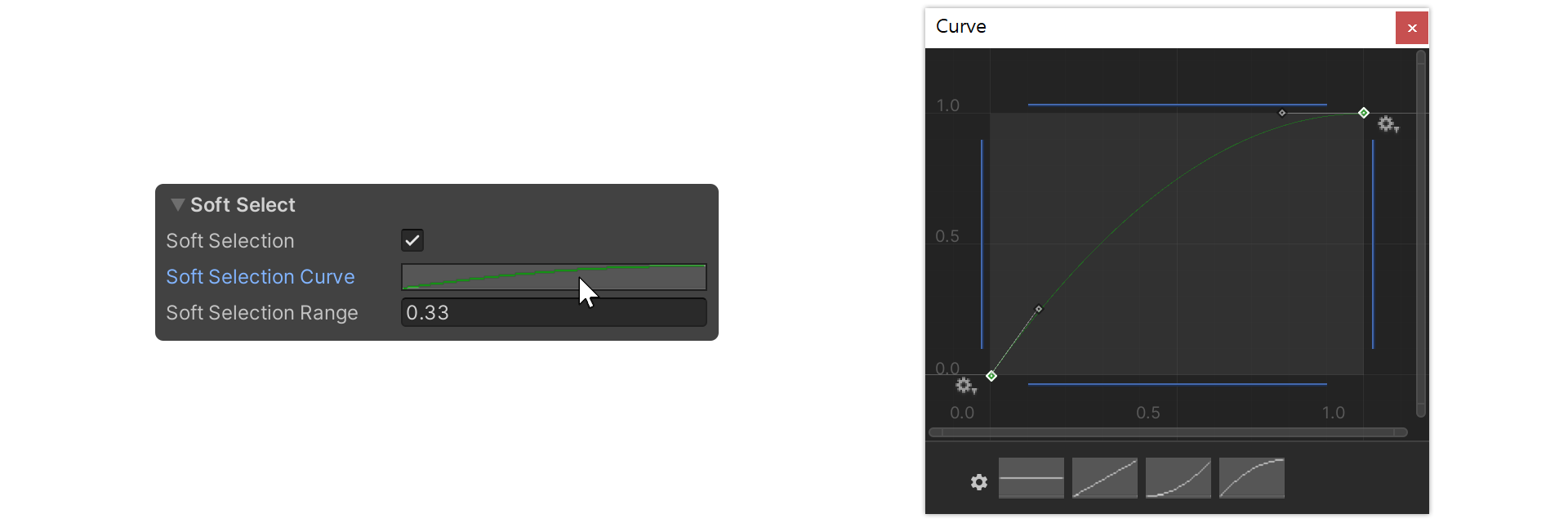 Vertex Soft Selection Curve