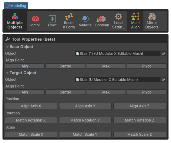 Boolean Tool Properties