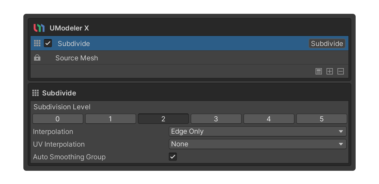 Subdivide Modifier Properties