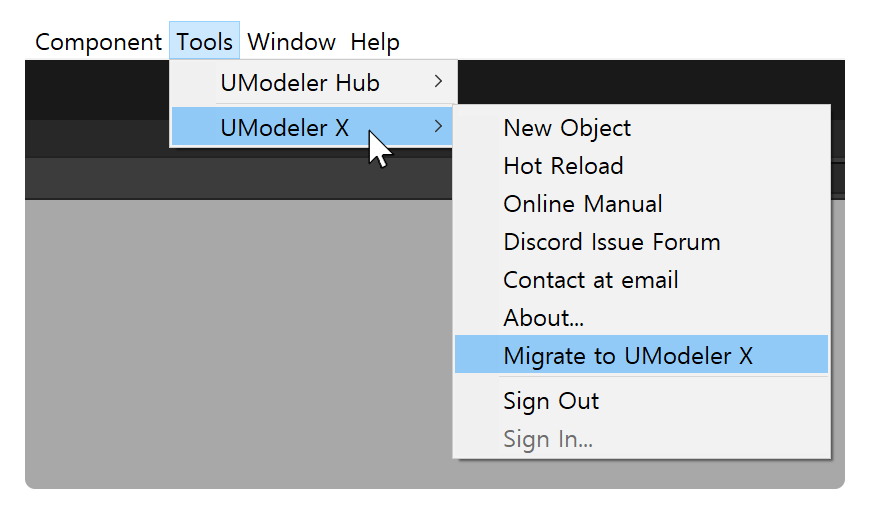 Migrate to UModeler X