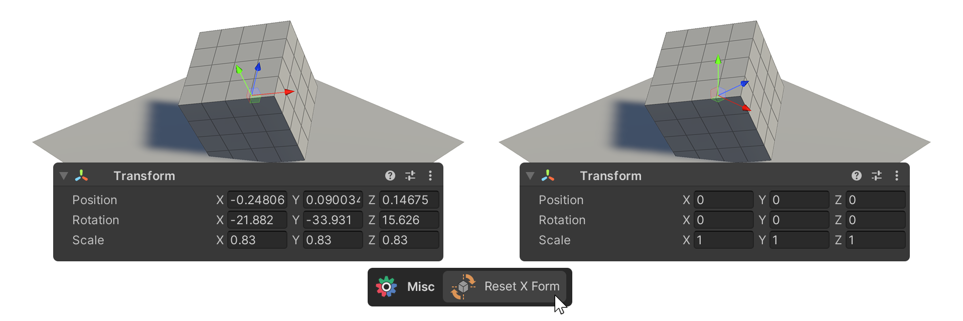 Reset X Form Tool