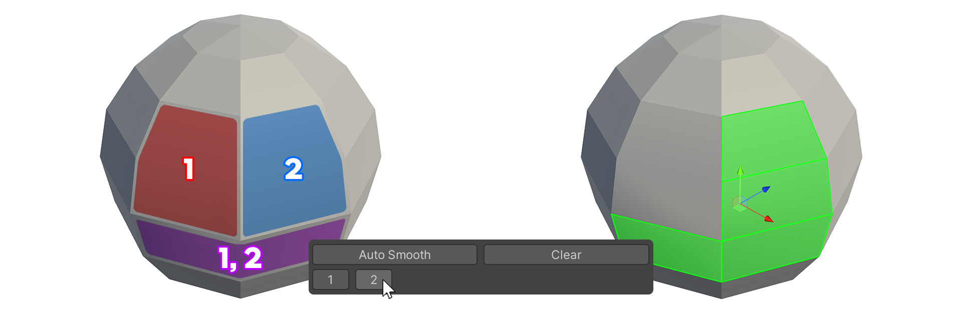 Face Selected Smoothing Group Example 2