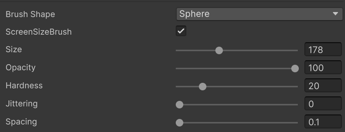 Brush properties panel