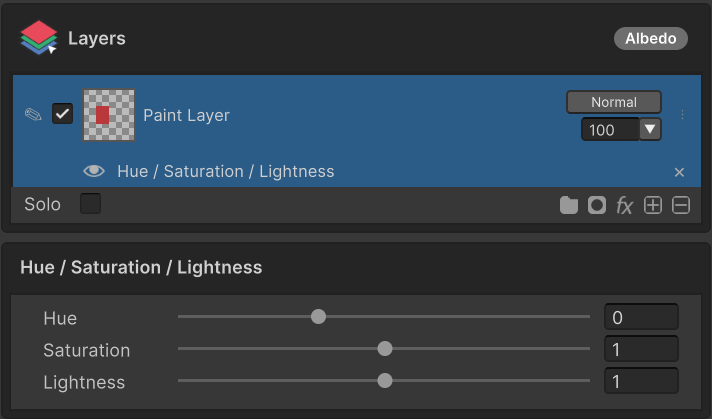 Filter section (effect parameters)