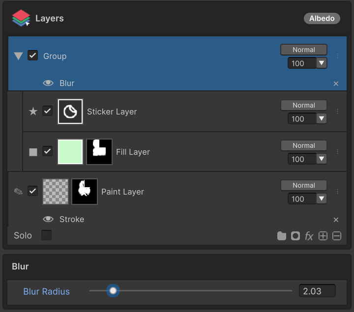 Filter section (Group layer)