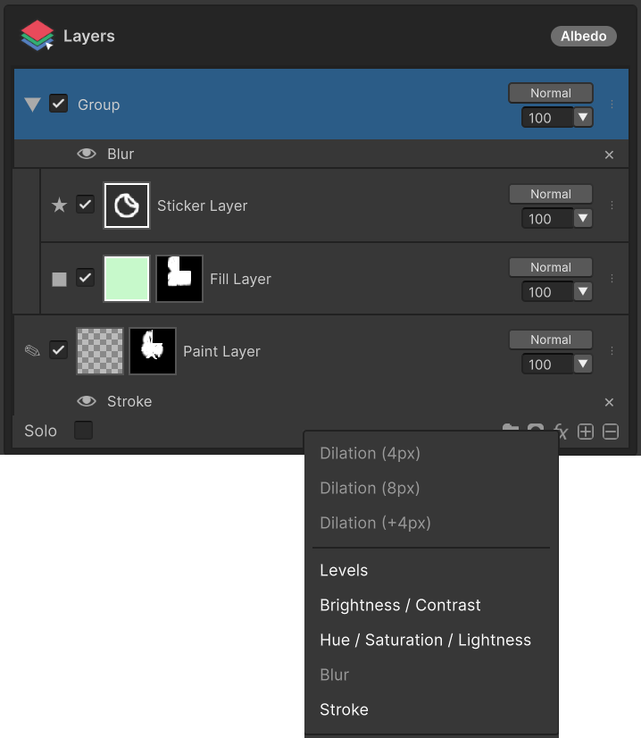 Effect add menu