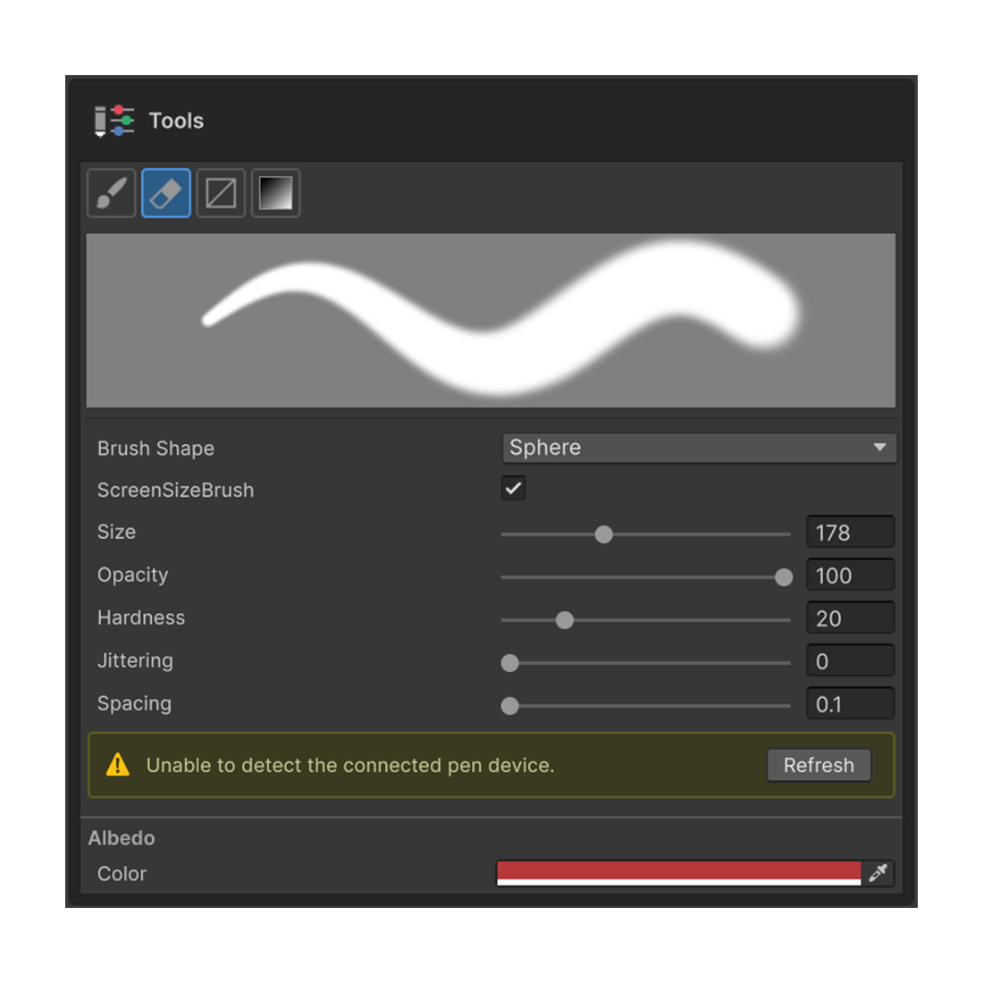 Tools section — Erase